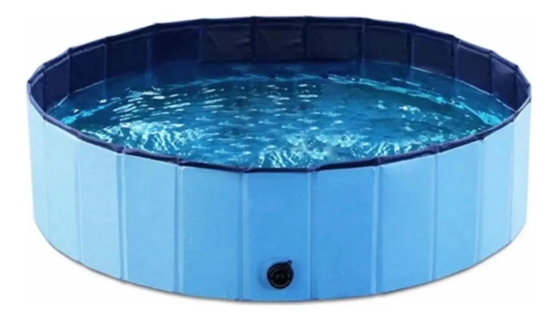 PISCINA PLEGABLE PARA MASCOTAS CON DUCHA INTEGRADA 80X30 CM - 3