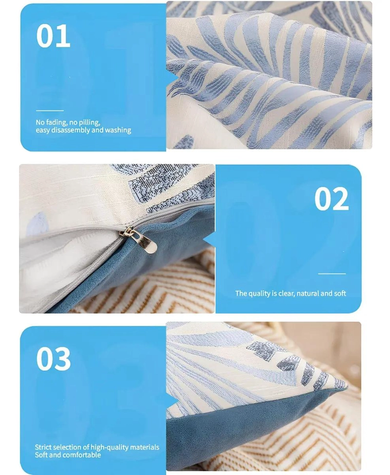SET DE 6 FUNDAS DE COJIN JACQUARD CON DISEÑO DE HOJA 43X43 CM - 4