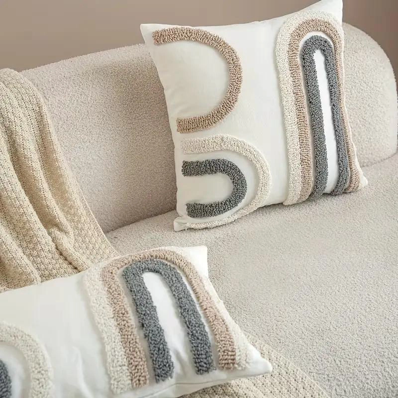 PACK DE 2 FUNDAS DE COJIN DISEÑO BOHO EN COLOR BLANCO 45X45 CM - 3