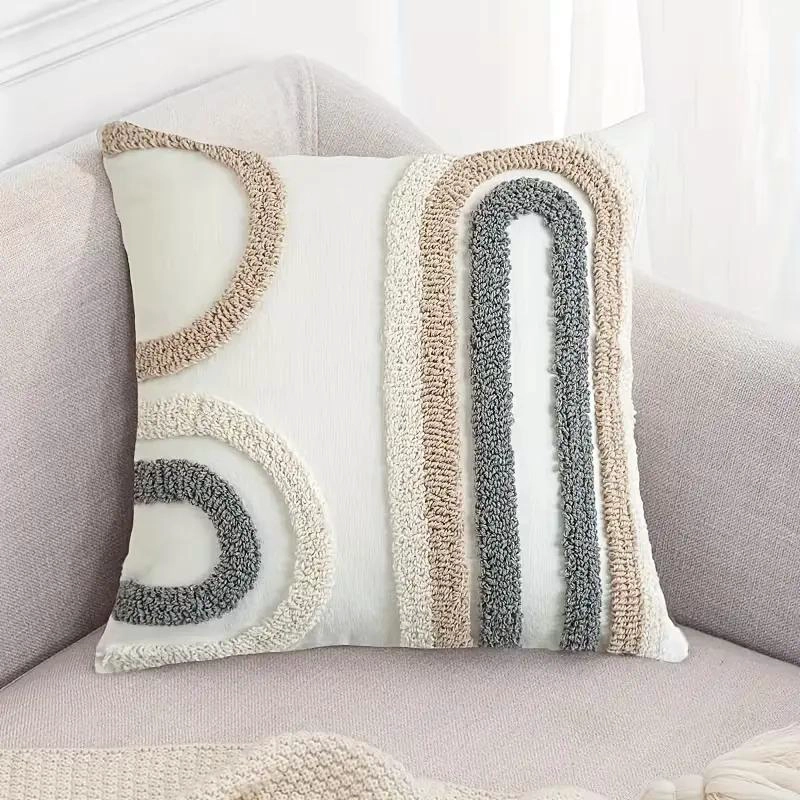 PACK DE 2 FUNDAS DE COJIN DISEÑO BOHO EN COLOR BLANCO 45X45 CM - 4