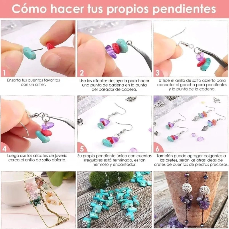 CRISTAL PIEDRA CUENTA PARA COLLAR PULSERA ARETE DIY 934 UNIDADES - 5