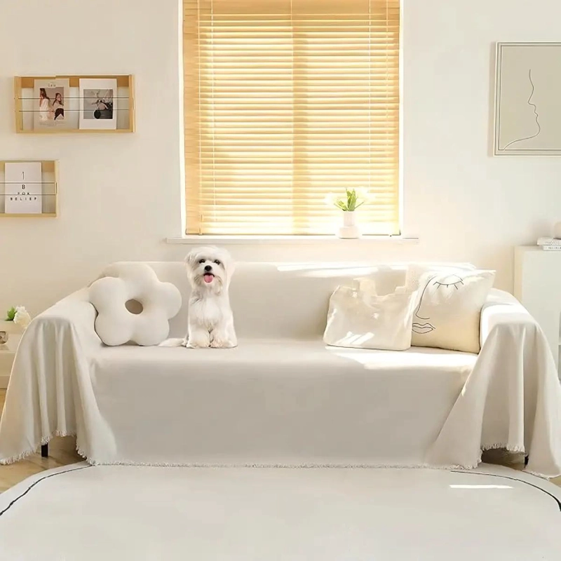 FUNDA AJUSTABLE PARA SOFA DE 3 CUERPOS EN CHENILLA ANTIDESLIZANTE - 1