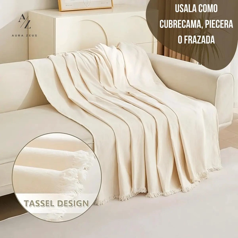 FUNDA AJUSTABLE PARA SOFA DE 3 CUERPOS EN CHENILLA ANTIDESLIZANTE - 5
