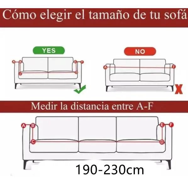 FUNDA ELASTICA PARA SILLON DE 3 CUERPOS COLOR AZUL PIEDRA DE 190 A 230 CM - 5