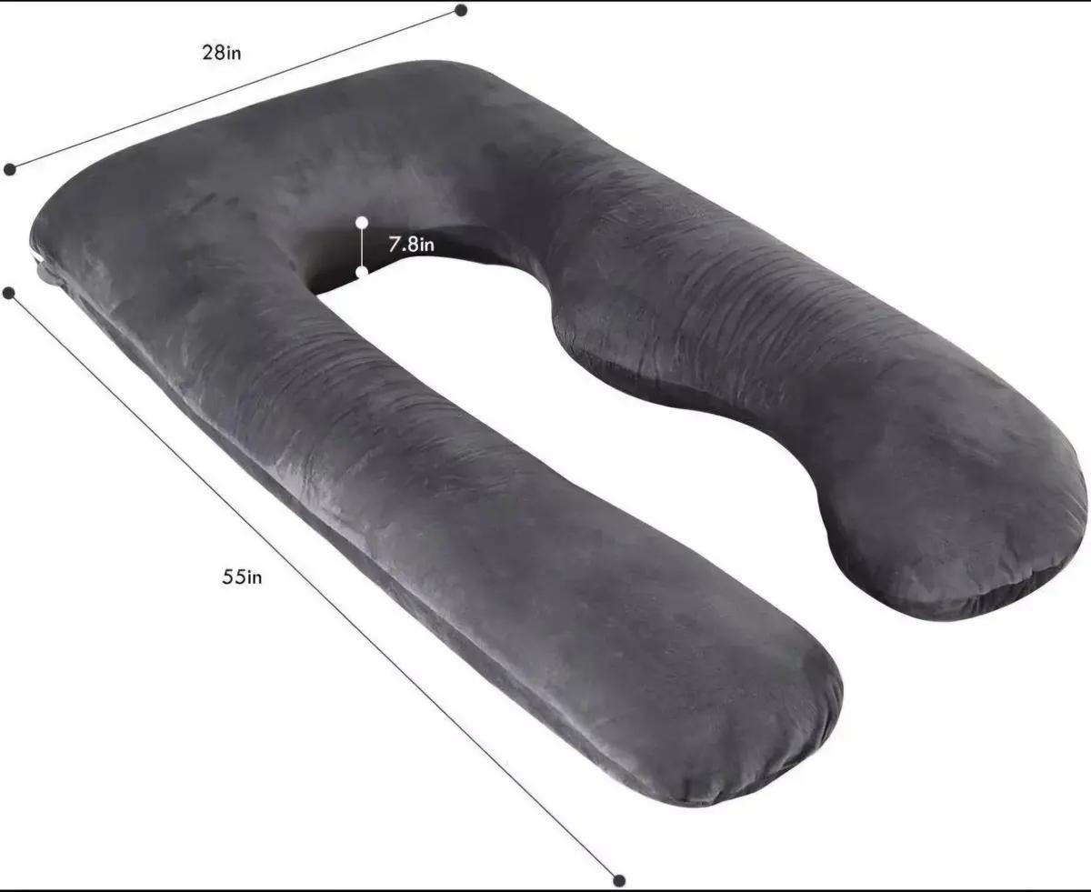 COJIN ALMOHADA MATERNAL CON FUNDA EXTRA SUAVE COLOR GRIS OSCURO PARA MAYOR APOYO - 4