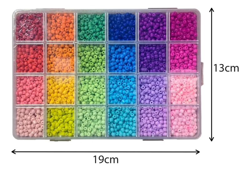 SET DE MOSTACILLON DE 4MM CON 24 COLORES PARA PULSERAS Y BISUTERIA - 2