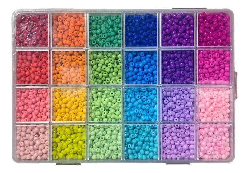 SET DE MOSTACILLON DE 4MM CON 24 COLORES PARA PULSERAS Y BISUTERIA - 3