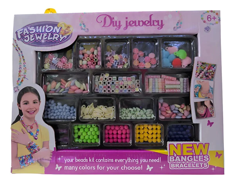 SET COMPLETO PARA CREAR PULSERAS MULTICOLOR PARA NIÑAS - 3