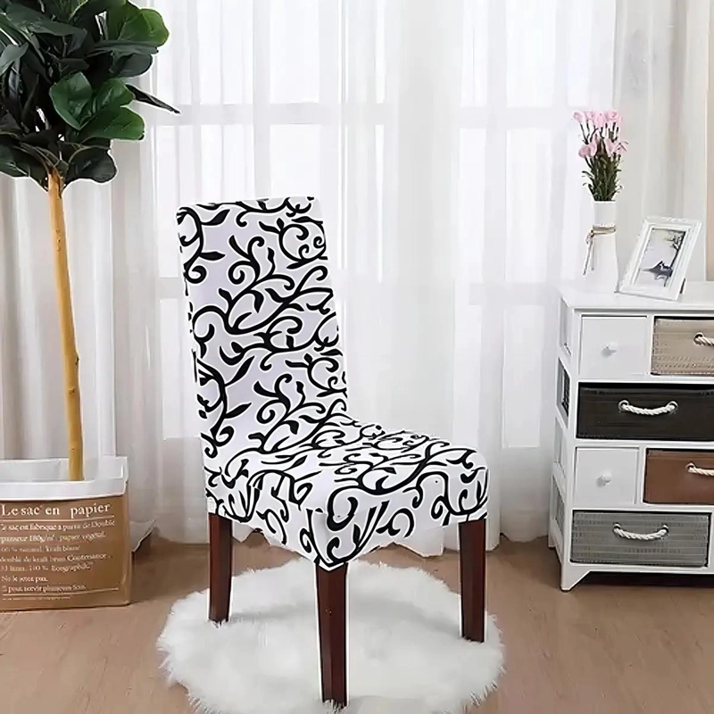 SET DE 6 FUNDAS PARA SILLA DE COMEDOR EN SPANDEX CON DISEÑO FLORAL - 1