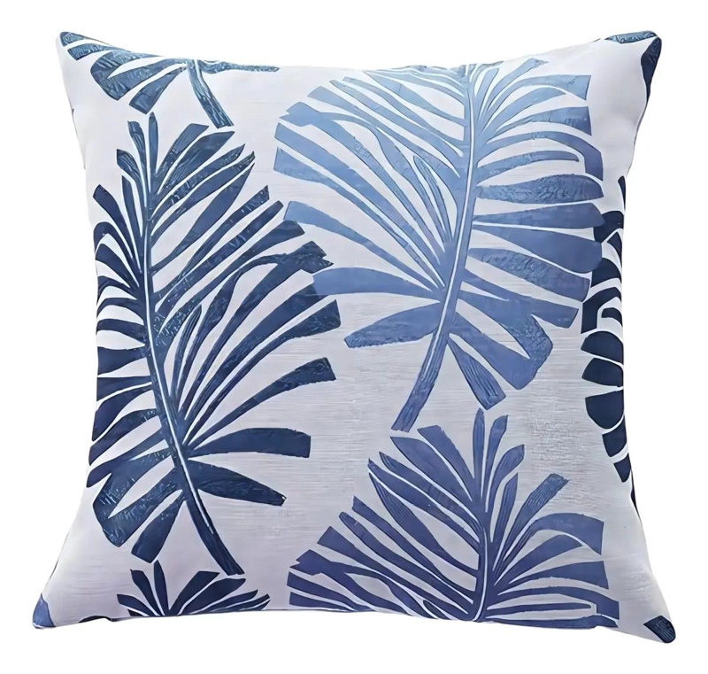 SET DE 6 FUNDAS DE COJIN JACQUARD CON DISEÑO DE HOJAS 43X43 CM - 2