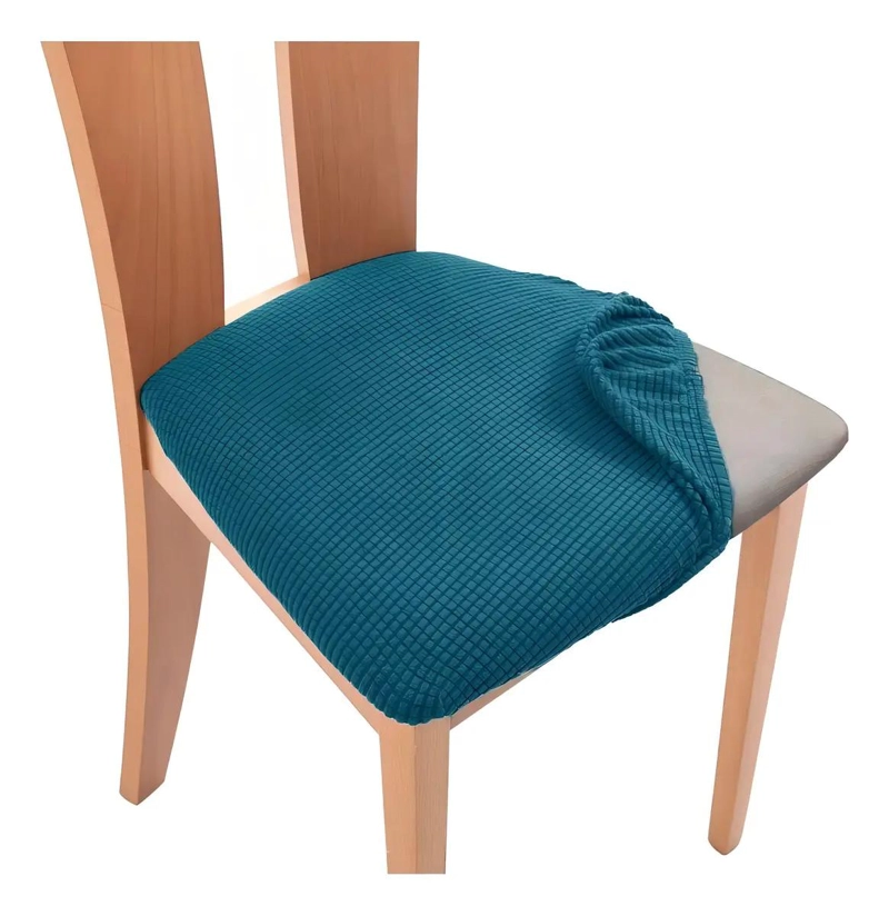 JUEGO DE 6 FUNDAS PARA ASIENTOS DE SILLA DE COMEDOR EN COLOR CALIPSO - 1