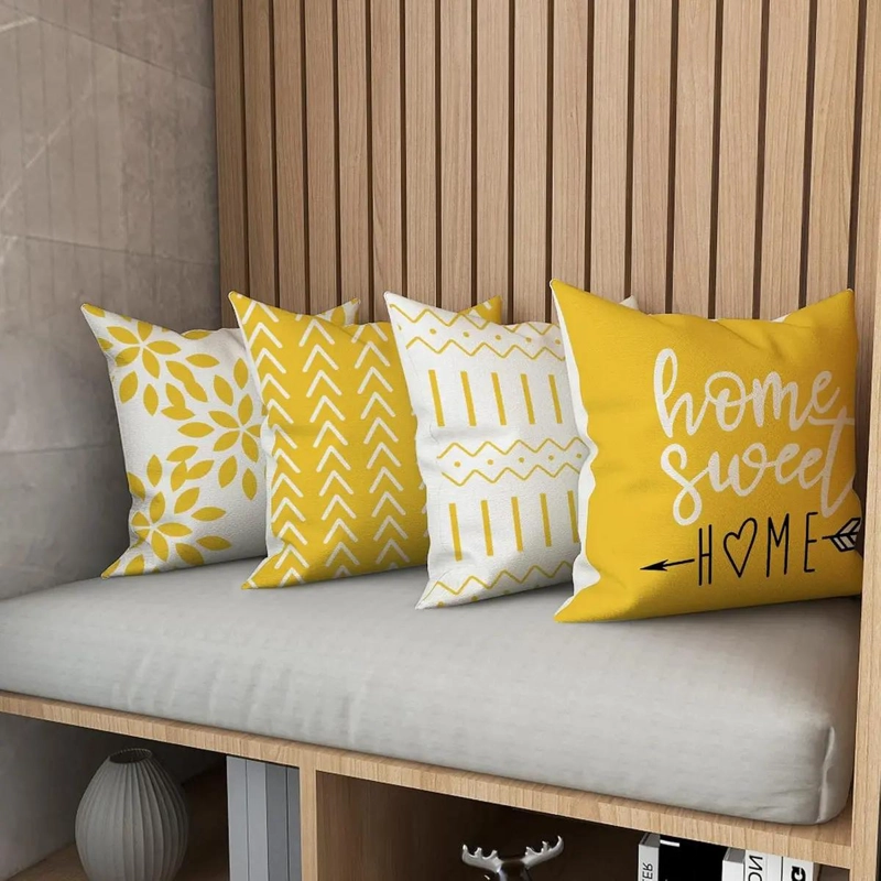 JUEGO DE 4 FUNDAS PARA COJIN DE SOFA 45X45 CM DISEÑO MODERNO - 5