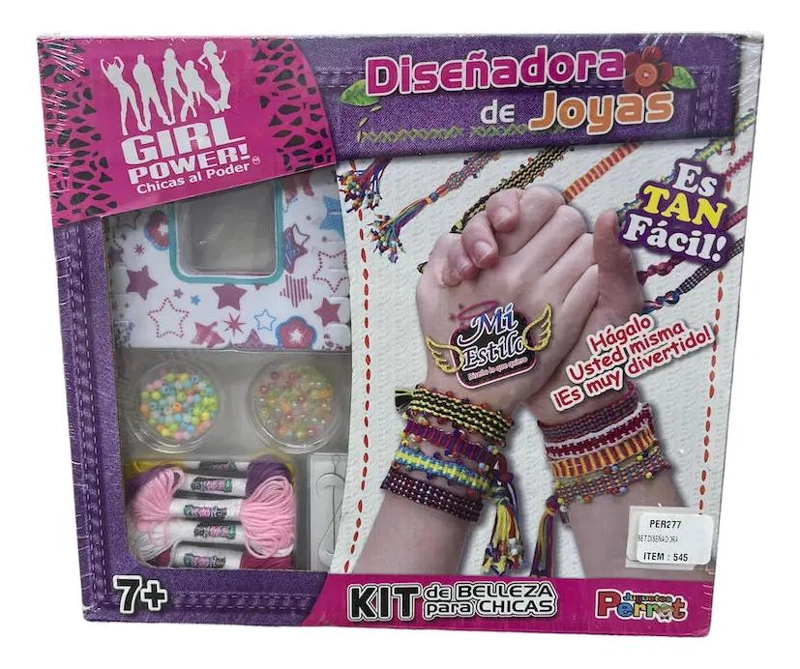 SET CREATIVO DE MOSTACILLAS PARA DISEÑO DE PULSERAS NIÑAS 7 AÑOS - 1
