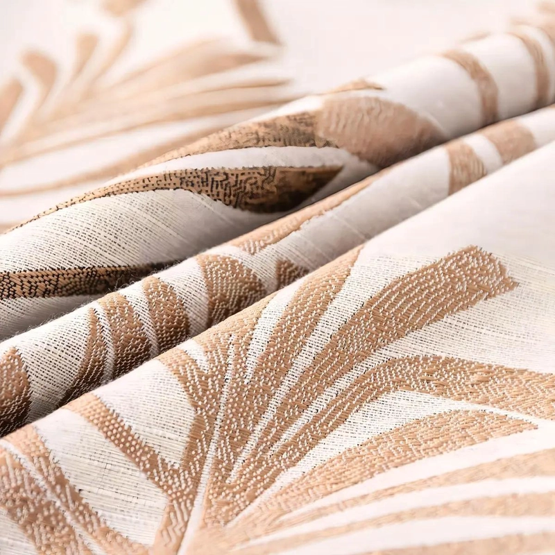 SET DE 6 FUNDAS DE COJIN JACQUARD CON DISEÑO DE HOJA EN LINO 43X43 CM - 5