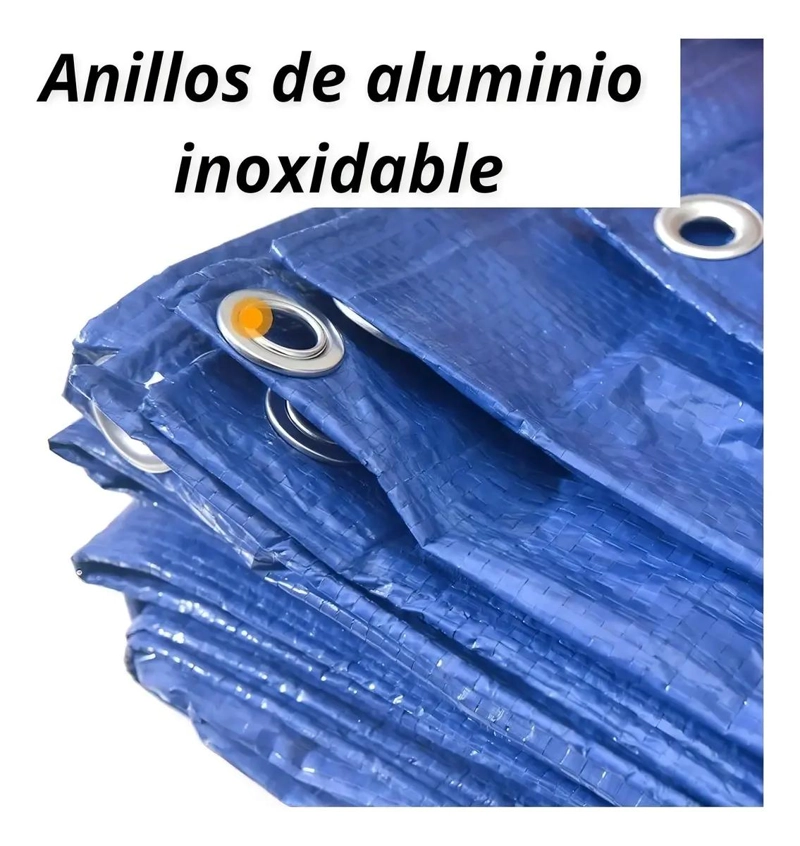 LONA IMPERMEABLE MULTIUSO AZUL DE 3X3 METROS CON ANILLOS DE ALUMINIO - 2