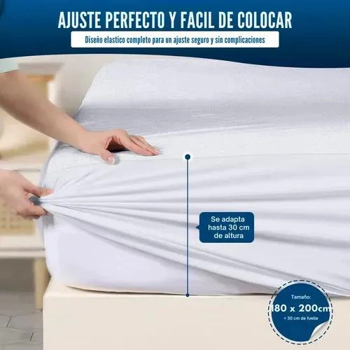 PROTECTOR DE COLCHON IMPERMEABLE KING SIZE SIN RUIDO Y TRANSPIRABLE - 2