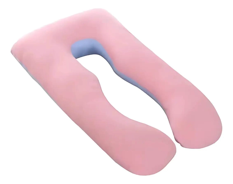 ALMOHADA ERGONOMICA TIPO U PARA EMBARAZO COLOR ROSA SUAVE - 2