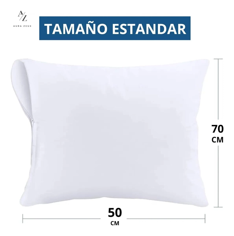 FUNDAS PARA ALMOHADA IMPERMEABLES CON CIERRE BLANCO 50X70 CM - 2