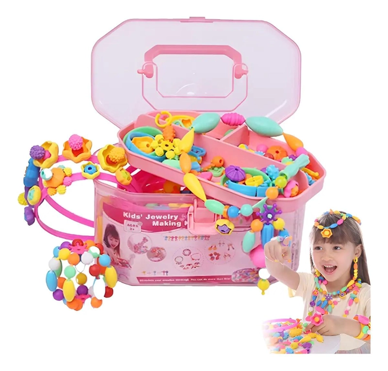 SET DE 600 PIEZAS DE CUENTAS PARA PULSERAS, COLLARES Y ANILLOS - 1