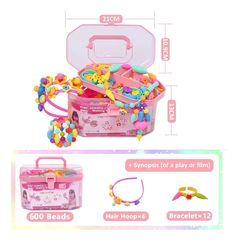 SET DE 600 PIEZAS DE CUENTAS PARA PULSERAS, COLLARES Y ANILLOS - 3