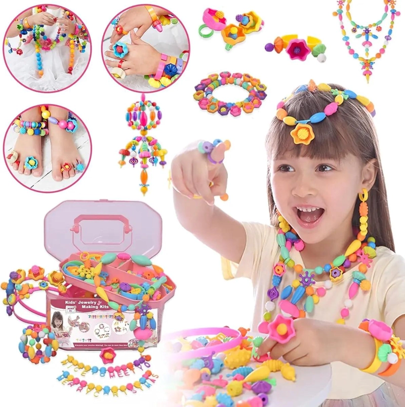 SET DE 600 PIEZAS DE CUENTAS PARA PULSERAS, COLLARES Y ANILLOS - 4