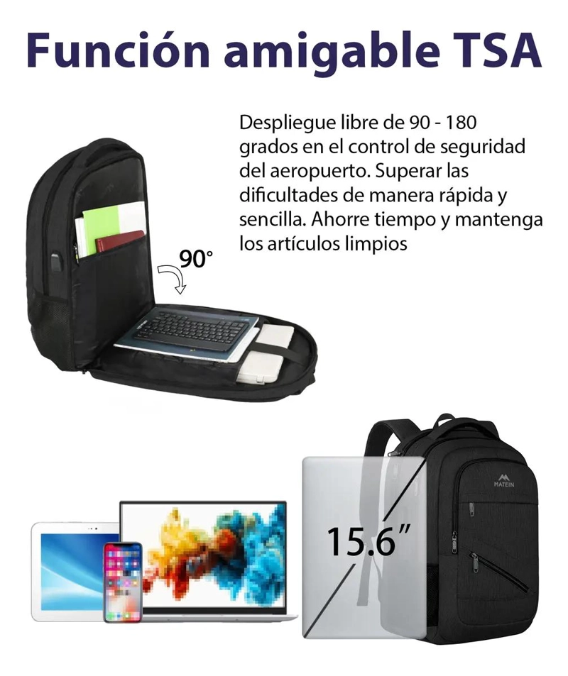 MOCHILA DE VIAJE RESISTENTE Y FUNCIONAL PARA HOMBRES CON MULTIPLES COMPARTIMENTS - 2