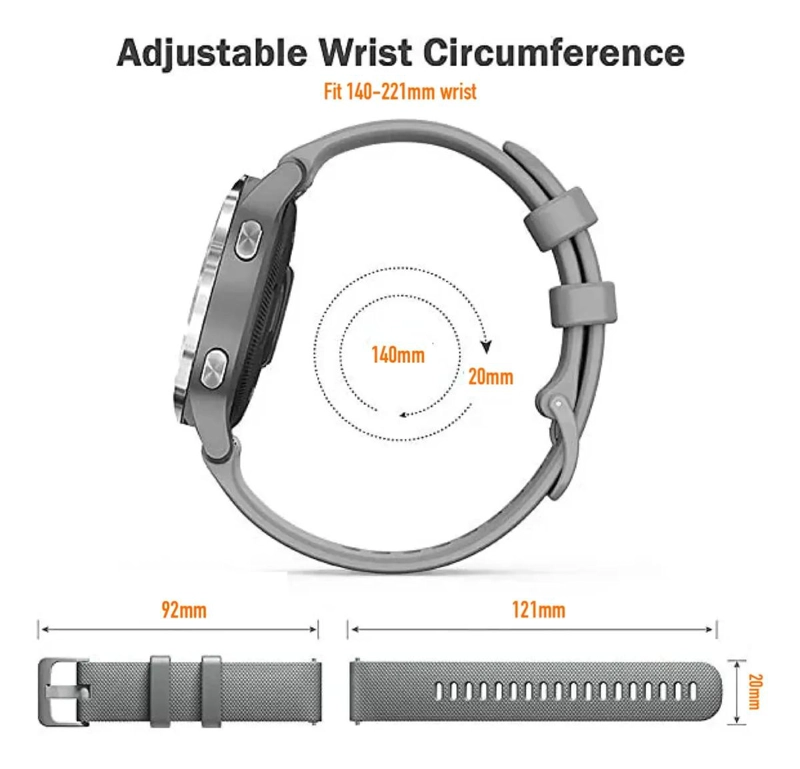 CORREA RESISTENTE PARA RELOJ DEPORTIVO COMPATIBLE CON GARMIN FORERUNNER 245 Y 2 - 3