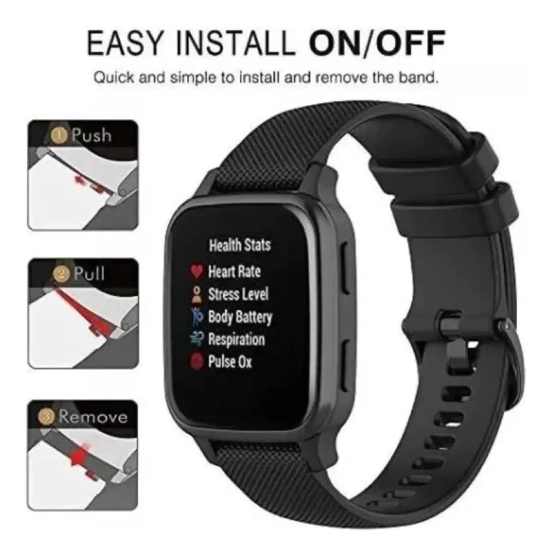 CORREA RESISTENTE PARA RELOJ DEPORTIVO COMPATIBLE CON GARMIN FORERUNNER 245 Y 2 - 5
