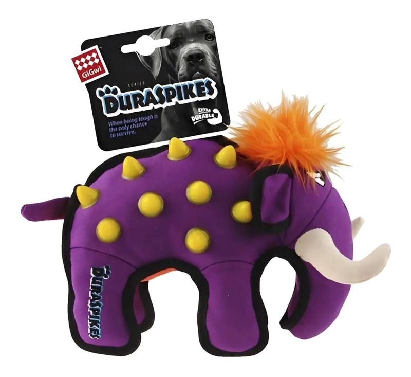 JUGUETE PARA PERRO EN FORMA DE ELEFANTE MORADO RESISTENTE - 5