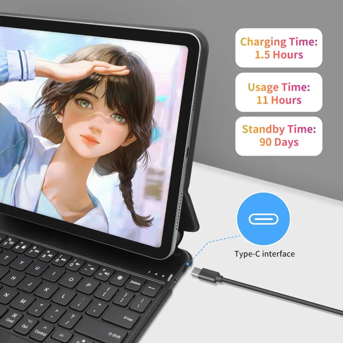 TECLADO INALAMBRICO CON TECLA Ñ PARA TABLET IPAD 10ª GENERACION 2022 - 4