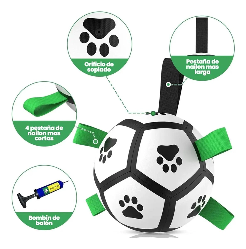 PELOTA PARA PERRO CON AGARRE Y TEXTURA RESISTENTE DE 15 CM - 2