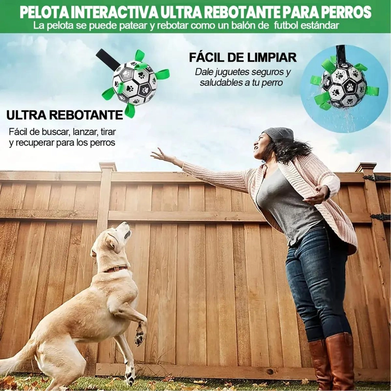 PELOTA PARA PERRO CON AGARRE Y TEXTURA RESISTENTE DE 15 CM - 3