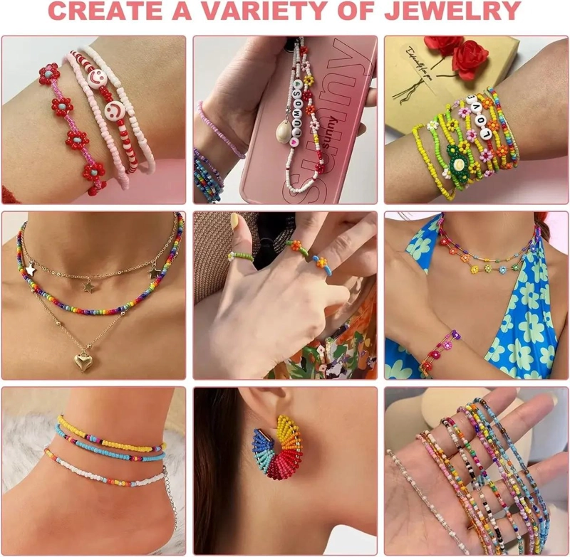 KIT COMPLETO PARA CREAR PULSERAS CON MOSTACILLAS DE 24 COLORES VARIADOS - 2