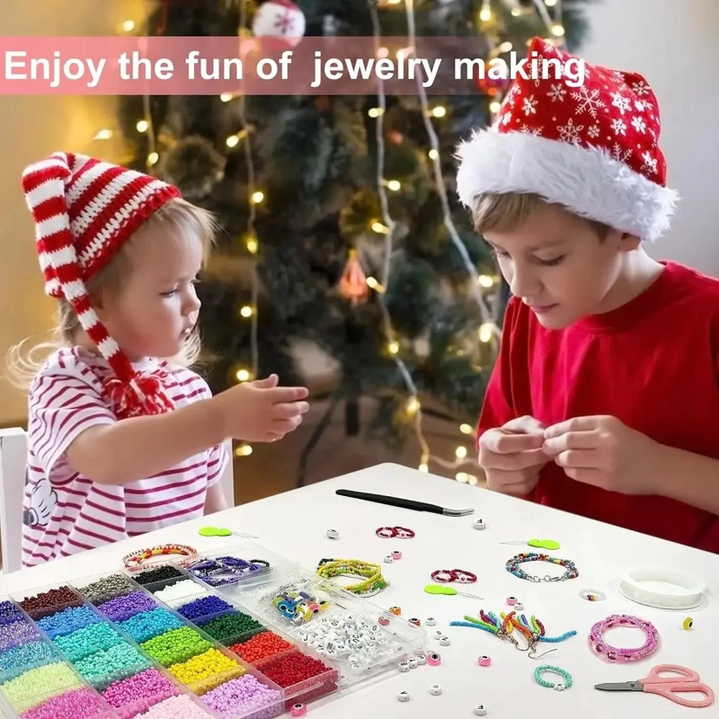 KIT COMPLETO PARA CREAR PULSERAS CON MOSTACILLAS DE 24 COLORES VARIADOS - 4