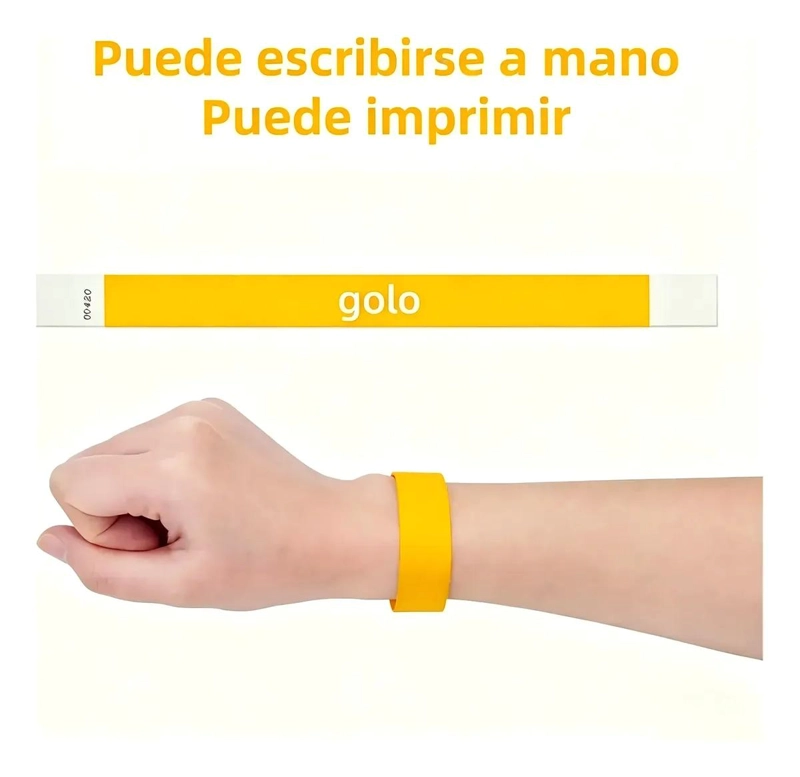 300 PULSERAS DE PAPEL TYVEK PARA EVENTOS Y FIESTAS PERSONALIZABLES - 2