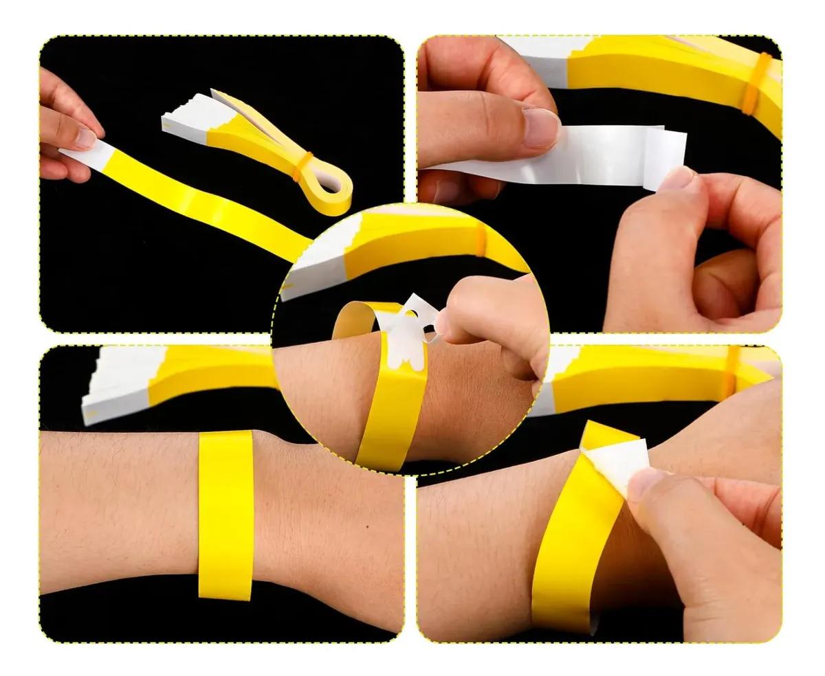300 PULSERAS DE PAPEL IMPERMEABLES PARA EVENTOS Y FIESTAS - 4