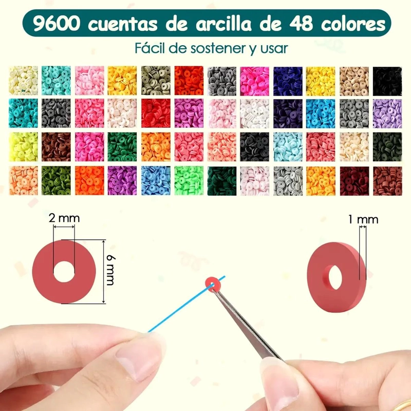 KIT COMPLETO PARA HACER PULSERAS CON 48 COLORES Y LETRAS - 2