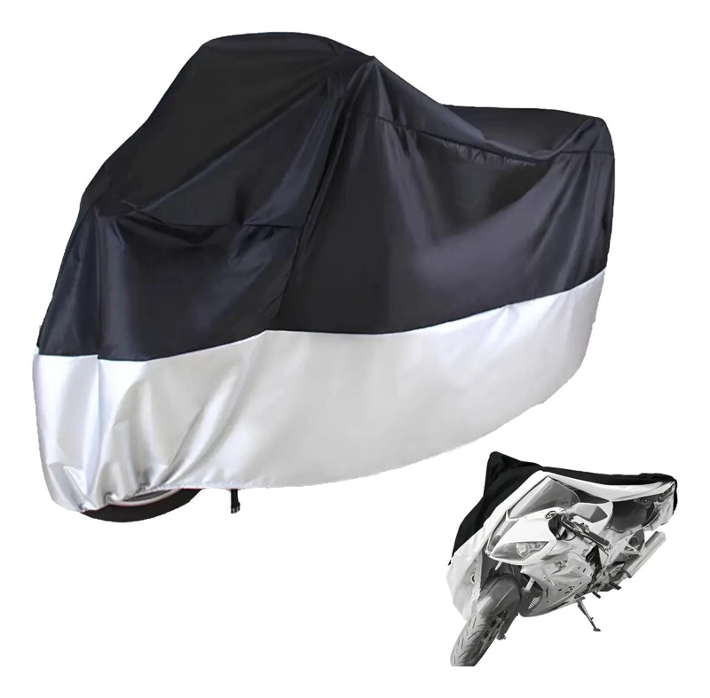 FUNDA IMPERMEABLE PARA MOTO TAMAÑO XL EN POLIE STER RESISTENTE - 1