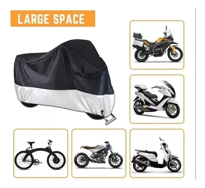 FUNDA IMPERMEABLE PARA MOTO TAMAÑO XL EN POLIE STER RESISTENTE - 4