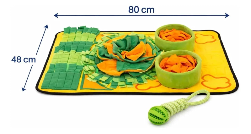ALFOMBRA OLFATIVA PARA PERROS DE 80 CM CON PELOTA INTERACTIVA PARA JUEGO - 2