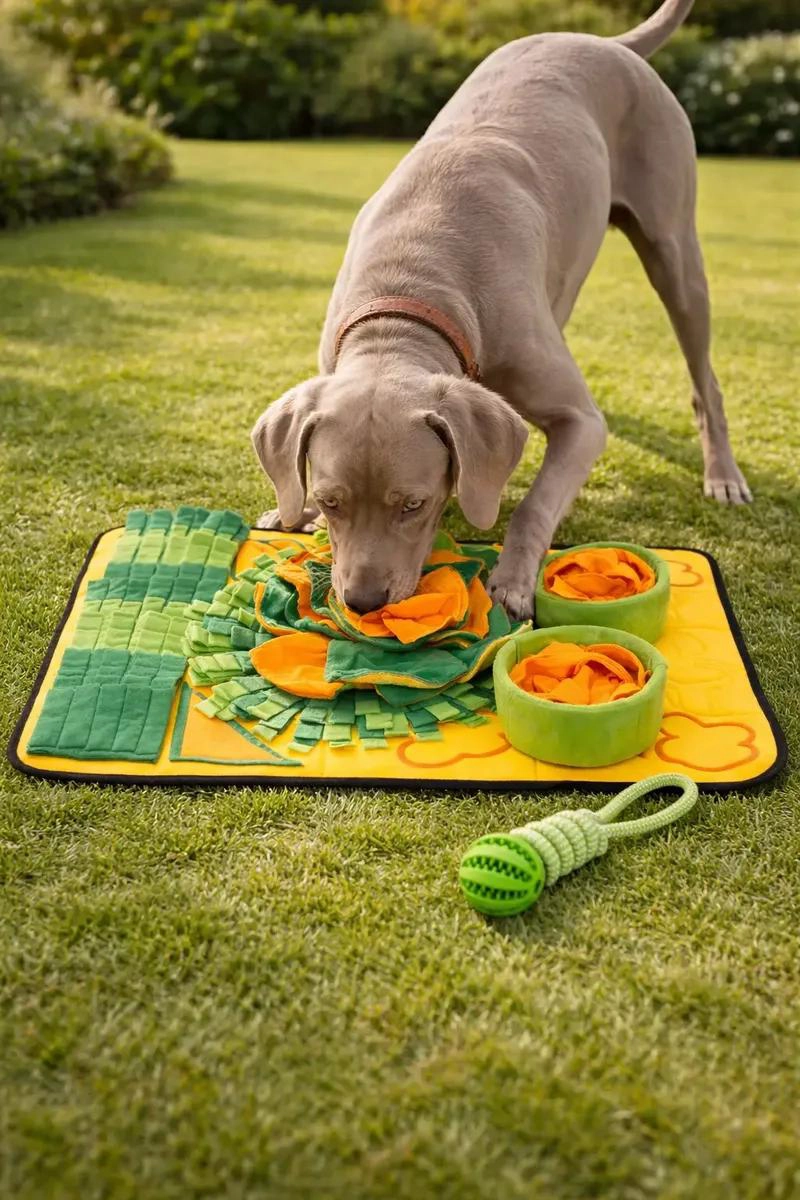 ALFOMBRA OLFATIVA PARA PERROS DE 80 CM CON PELOTA INTERACTIVA PARA JUEGO - 3