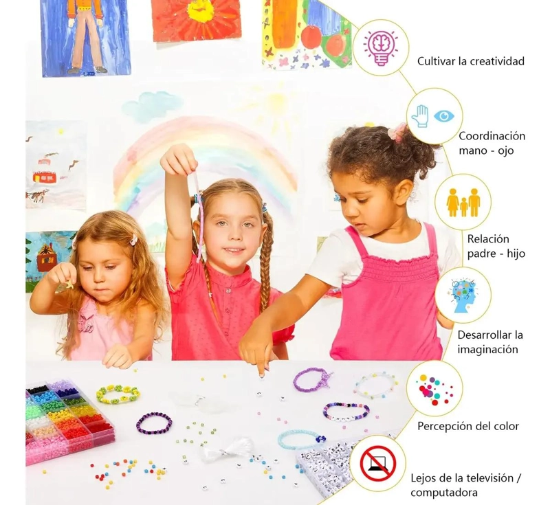 CONJUNTO DE CUENTAS PARA PULSERA Y COLLAR CON 13200 PIEZAS PARA BRICOLAJE - 4