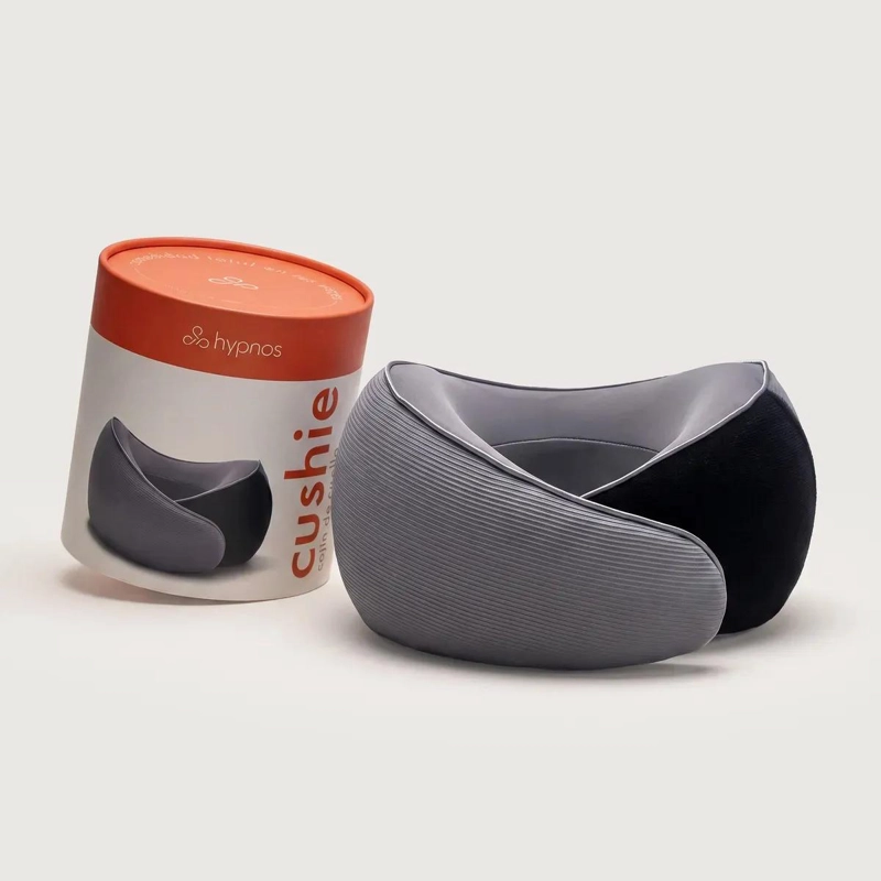 COJIN DE CUELLO ERGONOMICO PARA VIAJE COLOR GRIS - 1