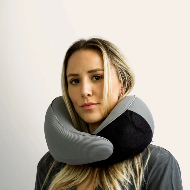 COJIN DE CUELLO ERGONOMICO PARA VIAJE COLOR GRIS - 3