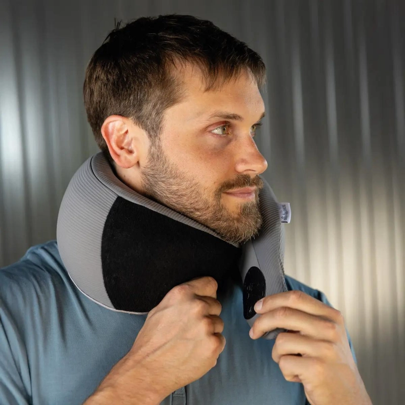 COJIN DE CUELLO ERGONOMICO PARA VIAJE COLOR GRIS - 5