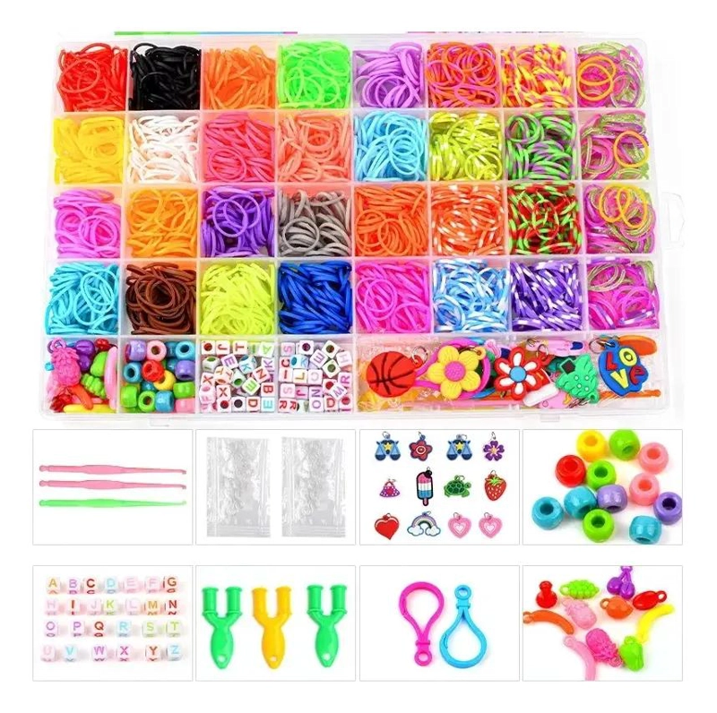 KIT COMPLETO PARA CREAR PULSERAS ELASTICAS CON ACCESORIOS VARIADOS - 1
