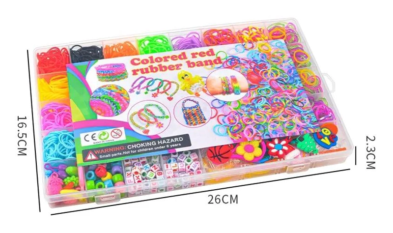 KIT COMPLETO PARA CREAR PULSERAS ELASTICAS CON ACCESORIOS VARIADOS - 3