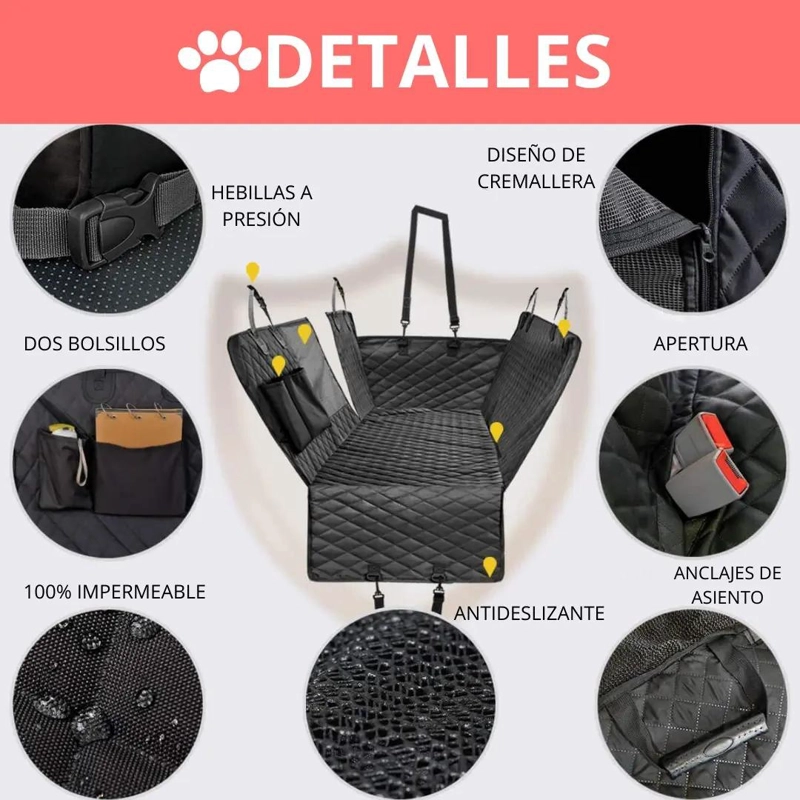PROTECTOR IMPERMEABLE PARA ASIENTO DE AUTO IDEAL PARA PERROS Y MASCOTAS - 2