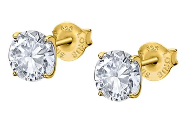 AROS DE PLATA CON DISEÑO ELEGANTE Y CRISTALES BRILLANTES PARA MUJER - 1