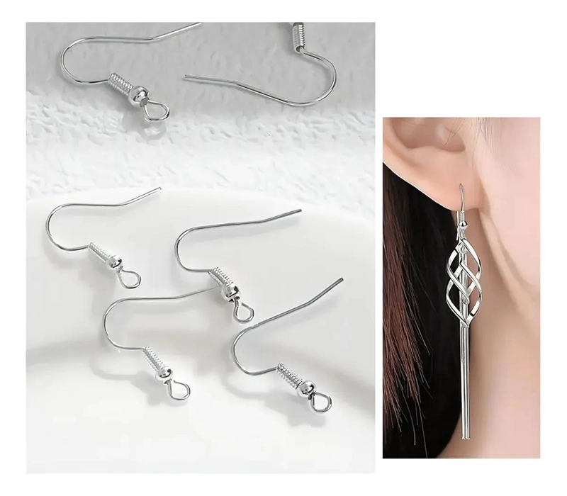 PACK DE 200 GANCHOS PARA AROS DE PLATA FINA 925 - 5